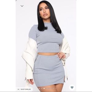 Just the girl ribbed skirt set - baby blue